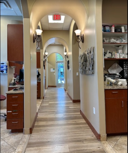 Welcoming archway hallway inside the office